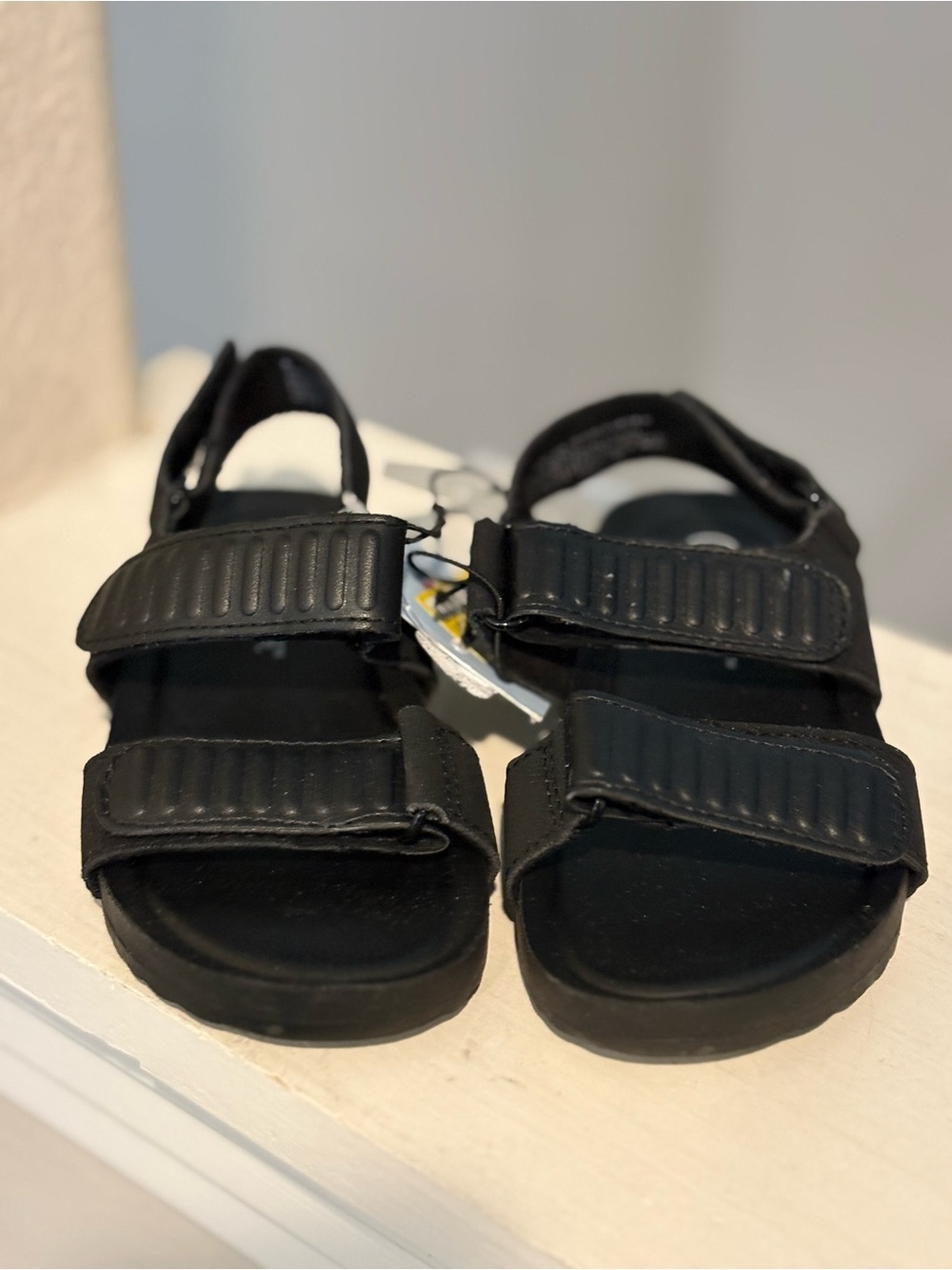 Cat & Jack New Toddler Kody Hook & Loop Black Sandals Toddler Boy Sz 8 - Picture 3 of 6